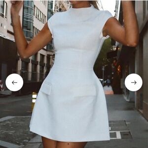White Cap Sleeve Dress - Size M